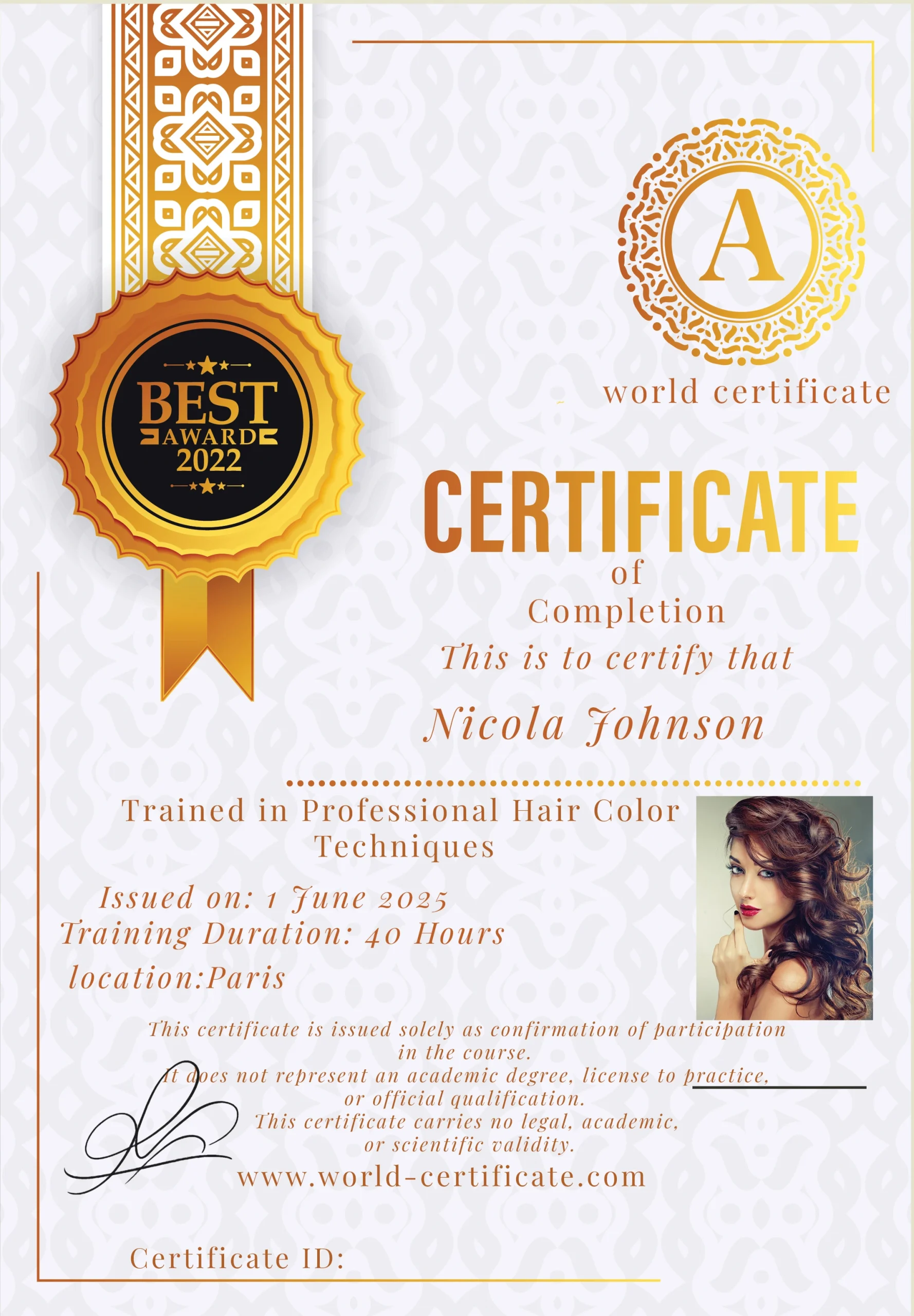 Training Certificate